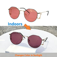 Load image into Gallery viewer, SHINU FL-41 Photochromic Migraine Glasses Rose Tinted Small Frame 133mm Narrow Face Light Sensitivity Indoor Outdoor UV400