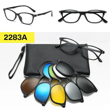Загрузить изображение в средство просмотра галереи, Prescription Glasses with 5 Color Polarized Clip on Sunglasses Progressive Multifocal See Far and Near Reading Glasses Men Women