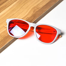 Загрузить изображение в средство просмотра галереи, Red Lens Wood Glasses Better Sleep Orange Lenses Blue Light Blocking Computer Glasses Protect Eyes Not Sunglasses for Outdoor