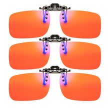 Load image into Gallery viewer, Anti Blue Light Clip on Glasses Polarized Clip on Sunglasses Orange Bluelight Lens Yellow Anti-glare Driving Lenses Brown Grey