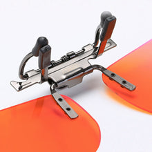 Load image into Gallery viewer, Anti Blue Light Clip on Glasses Polarized Clip on Sunglasses Orange Bluelight Lens Yellow Anti-glare Driving Lenses Brown Grey