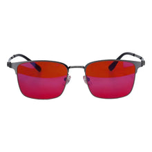 Carregar imagem no visualizador da galeria, Square Titanium Glasses Men Red Lens Better Sleep Glasses Improve Insomnia Titanium Glasses Orange Lens Big Size 141mm