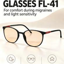 Загрузить изображение в средство просмотра галереи, SHINU Gentle Light‑Tinted FL‑41 Lenses Migraine Glasses, Filter Harmful 480‑520nm Light for Office, Screen & Daily Wear