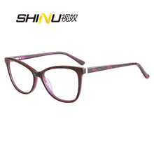 Load image into Gallery viewer, Progressive multifocal reading glasses women acetate frame with spring hinge myopia glasses blue light blcoking for computer