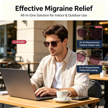 Загрузить изображение в средство просмотра галереи, SHINU FL-41 Migraine Glasses Blue Light Blocking Rose Tinted Light Sensitivity Photophobia Relief Fluorescent Screen
