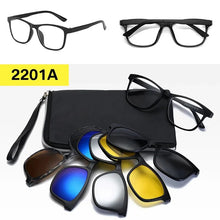 Загрузить изображение в средство просмотра галереи, Prescription Glasses with 5 Color Polarized Clip on Sunglasses Progressive Multifocal See Far and Near Reading Glasses Men Women