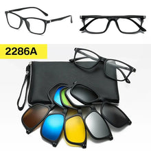 Загрузить изображение в средство просмотра галереи, Prescription Glasses with 5 Color Polarized Clip on Sunglasses Progressive Multifocal See Far and Near Reading Glasses Men Women