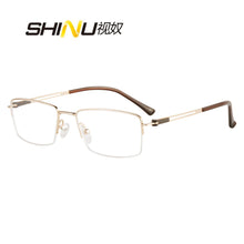 Загрузить изображение в средство просмотра галереи, Men's glasses half frame myopia prescription glasses with lenses blue light blocking computer glasses prescription minus power