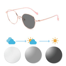 Загрузить изображение в средство просмотра галереи, Титановая оправа, мужские прогрессивные мультифокусные очки для чтения, синие светофильтры, фотохромные очки по рецепту, дизайнерские очки