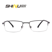 Загрузить изображение в средство просмотра галереи, Men's glasses half frame myopia prescription glasses with lenses blue light blocking computer glasses prescription minus power