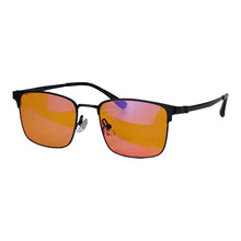 Carregar imagem no visualizador da galeria, Square Titanium Glasses Men Red Lens Better Sleep Glasses Improve Insomnia Titanium Glasses Orange Lens Big Size 141mm