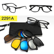 Загрузить изображение в средство просмотра галереи, Prescription Glasses with 5 Color Polarized Clip on Sunglasses Progressive Multifocal See Far and Near Reading Glasses Men Women