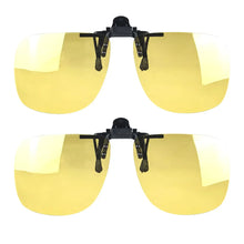 Загрузить изображение в средство просмотра галереи, Big Size Square Shape Red Lens Clip on Better Sleep ClipOn Orange Lens Yellow Driving Lenses Black Polarized Sunglasses Clip On