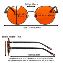 Carregar imagem no visualizador da galeria, SHINU Round Black Glasses Y2k Women Blue Light Computer Glasses Orange Lens Blue Light Glasses Gaming Birthday Girl Gift