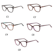 Load image into Gallery viewer, Progressive multifocal reading glasses women acetate frame with spring hinge myopia glasses blue light blcoking for computer