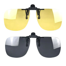 Загрузить изображение в средство просмотра галереи, Big Size Square Shape Red Lens Clip on Better Sleep ClipOn Orange Lens Yellow Driving Lenses Black Polarized Sunglasses Clip On