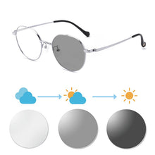 Загрузить изображение в средство просмотра галереи, Титановая оправа, мужские прогрессивные мультифокусные очки для чтения, синие светофильтры, фотохромные очки по рецепту, дизайнерские очки