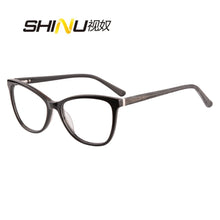 Load image into Gallery viewer, Progressive multifocal reading glasses women acetate frame with spring hinge myopia glasses blue light blcoking for computer