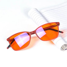 Load image into Gallery viewer, Blue light blocking Computer GLasses Women Red lenses 100% blocking for good sleep Orange lenses 99% long time with blue light