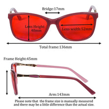 Load image into Gallery viewer, Aectate Glasses Women Blue Light Blocking Computer GLasses Red Lenses for Good Sleep Orange for Long Time Cr39 No Color Lenses