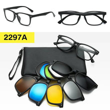 Загрузить изображение в средство просмотра галереи, Prescription Glasses with 5 Color Polarized Clip on Sunglasses Progressive Multifocal See Far and Near Reading Glasses Men Women