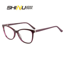 Load image into Gallery viewer, Progressive multifocal reading glasses women acetate frame with spring hinge myopia glasses blue light blcoking for computer