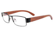 Carregar imagem no visualizador da galeria, prescription glasses men myopia photochromic lenses wooden eyeglasses lunette dioptrie metal frame nature wood temples eyewear