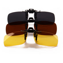 Load image into Gallery viewer, Anti Blue Light Clip on Glasses Polarized Clip on Sunglasses Orange Bluelight Lens Yellow Anti-glare Driving Lenses Brown Grey
