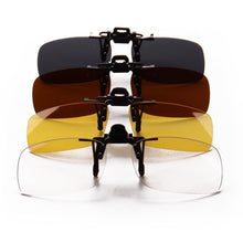 Load image into Gallery viewer, Anti Blue Light Clip on Glasses Polarized Clip on Sunglasses Orange Bluelight Lens Yellow Anti-glare Driving Lenses Brown Grey