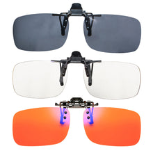 Load image into Gallery viewer, Anti Blue Light Clip on Glasses Polarized Clip on Sunglasses Orange Bluelight Lens Yellow Anti-glare Driving Lenses Brown Grey