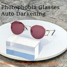 Load image into Gallery viewer, SHINU FL-41 Photochromic Migraine Glasses Rose Tinted Small Frame 133mm Narrow Face Light Sensitivity Indoor Outdoor UV400