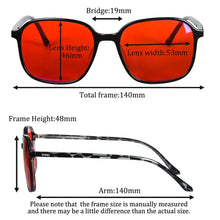Загрузить изображение в средство просмотра галереи, SHINU Square Shape Blue Light Glasses Yellow Lens Night Vision Red Lens Better Sleep Orange Lens Blue Light Glasses Gaming