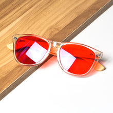 Загрузить изображение в средство просмотра галереи, Очки с защитой от синего света и красными линзами y2k необычные очки с замком синего света для женщин с защитой от зеленого света для хорошего сна