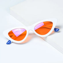 Load image into Gallery viewer, SHINU Sleep Better vintage cat eye glasses women acetate glasses red orange clear lens blue light lock for women y2k eyeglasses