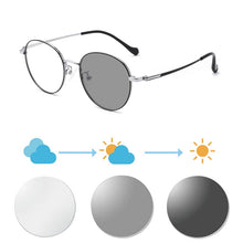 Загрузить изображение в средство просмотра галереи, Прогрессивные мультифокусные очки для чтения, титановая оправа, мужские фотохромные мультифокальные очки с защитой от синего луча, компьютерные очки