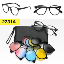 Загрузить изображение в средство просмотра галереи, Prescription Glasses with 5 Color Polarized Clip on Sunglasses Progressive Multifocal See Far and Near Reading Glasses Men Women