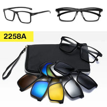 Загрузить изображение в средство просмотра галереи, Prescription Glasses with 5 Color Polarized Clip on Sunglasses Progressive Multifocal See Far and Near Reading Glasses Men Women