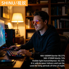 Load image into Gallery viewer, blue light blocking glasses man women better sleep red glasses orange lens computer glasses yellow lens daytime working glasses