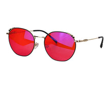 Load image into Gallery viewer, Better Sleep Glasses Red Lenses Long Time Working Orange Lensesround Frame Metal Eyeglasses Blue Light Color Lenses with Recipe