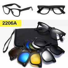 Загрузить изображение в средство просмотра галереи, Prescription Glasses with 5 Color Polarized Clip on Sunglasses Progressive Multifocal See Far and Near Reading Glasses Men Women