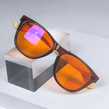 Загрузить изображение в средство просмотра галереи, Red Lens Wood Glasses Better Sleep Orange Lenses Blue Light Blocking Computer Glasses Protect Eyes Not Sunglasses for Outdoor