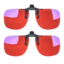 Загрузить изображение в средство просмотра галереи, Big Size Square Shape Red Lens Clip on Better Sleep ClipOn Orange Lens Yellow Driving Lenses Black Polarized Sunglasses Clip On