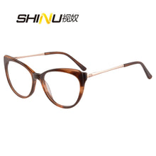 Загрузить изображение в средство просмотра галереи, SHINU brand Women glasses acetate frame Freeform multifocal reading glasses single vision prescription glasses customized 395