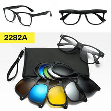Загрузить изображение в средство просмотра галереи, Prescription Glasses with 5 Color Polarized Clip on Sunglasses Progressive Multifocal See Far and Near Reading Glasses Men Women