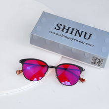 Загрузить изображение в средство просмотра галереи, SHUNU Cat's Eye Blue Light Blocking Glasses Men Women Red Lens for Better Sleep Orange Lenses for Anti-fatigue Computer Glasses