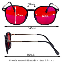Carregar imagem no visualizador da galeria, Red Glasses for Better Sleep Blue Light Blocking Glasses Orange Lenses Improve Insomnia Square Tr90 Glasses Women Big Size 140mm