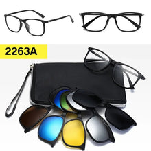 Загрузить изображение в средство просмотра галереи, Prescription Glasses with 5 Color Polarized Clip on Sunglasses Progressive Multifocal See Far and Near Reading Glasses Men Women