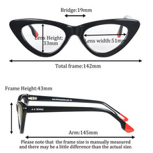 Загрузить изображение в средство просмотра галереи, White Cat Eye Glasses Acetate Eyeglasses Frame Anti Blue Light Prescription Glasses for Women Both Myopia or Presbyopia Diopter