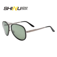 Load image into Gallery viewer, SHINU brand polarized sunglasses man 2024 myopia sunglasses aviator prescription lenses men polarized sunglasses