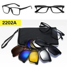Загрузить изображение в средство просмотра галереи, Prescription Glasses with 5 Color Polarized Clip on Sunglasses Progressive Multifocal See Far and Near Reading Glasses Men Women